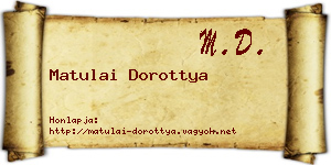 Matulai Dorottya névjegykártya